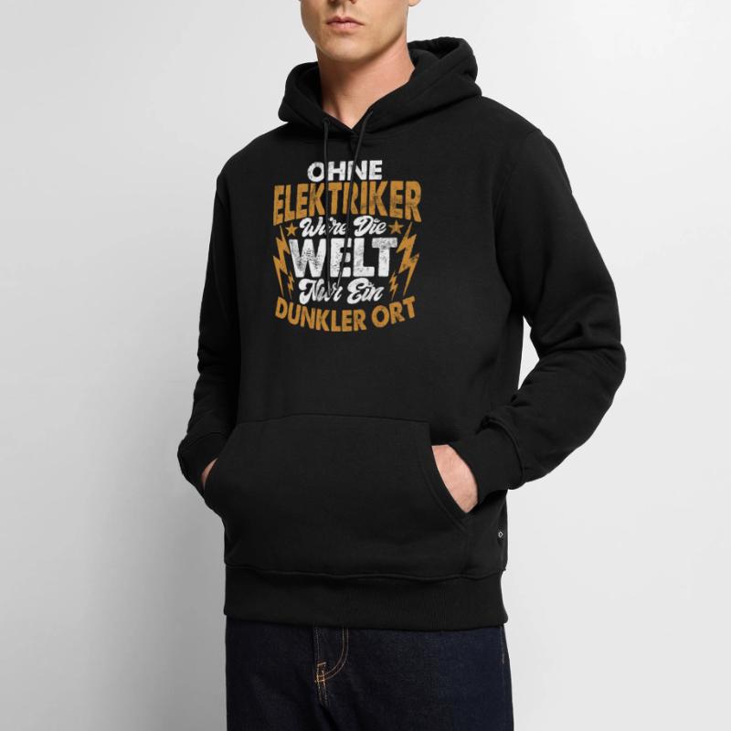 Electronics Technician Electrics Profession Volt Electrical Engineering Men’s Premium Organic Hoodie
