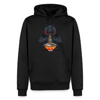 Mothman Ramen - Männer Premium Bio Hoodie - Schwarz - Vorne - Nico (187cm)