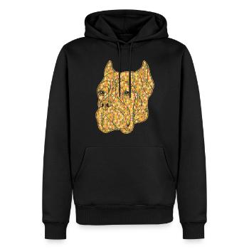 Cane Corso Geometric - Men’s Premium Organic Hoodie - black - Front - Nico (187cm)