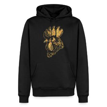 Chicken Geometric - Men’s Premium Organic Hoodie - black - Front - Nico (187cm)