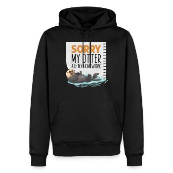 Otter Sorry An Otter Ate My - Männer Premium Bio Hoodie - Schwarz - Vorne - Nico (187cm)