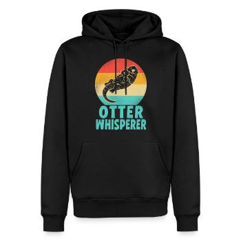 Otter Retro Vintage Otter - Männer Premium Bio Hoodie - Schwarz - Vorne - Nico (187cm)