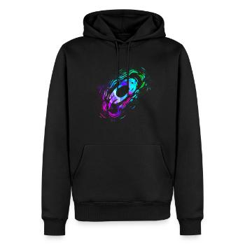 Otter Watercolor - Männer Premium Bio Hoodie - Schwarz - Vorne - Nico (187cm)