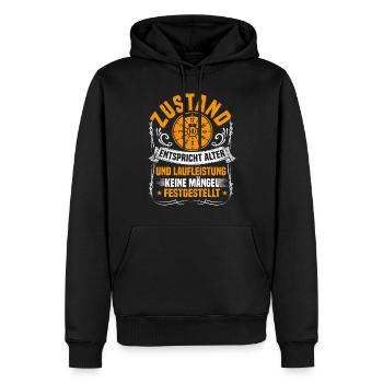 Zustand Entspricht Alter & Laufleistung Geburtstag - Männer Premium Bio Hoodie - Schwarz - Vorne - Nico (187cm)