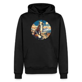 Füchse Fuchs - Männer Premium Bio Hoodie - Schwarz - Vorne - Nico (187cm)