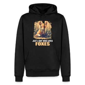 Foxes Fox - Men’s Premium Organic Hoodie - black - Front - Nico (187cm)