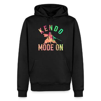 Mode Kendo activé - Kendo Fighter Kendo Wrestler - Sweat à capuche Premium bio Homme - noir - Devant - Nico (187cm)