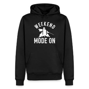 Mode week-end de kendo activé - Kendo Fighter - Sweat à capuche Premium bio Homme - noir - Devant - Nico (187cm)