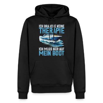 Capitaine à voile Dire bateau Voilier Capitaine - Sweat à capuche Premium bio Homme - noir - Devant - Nico (187cm)