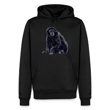 Gibbons Gibbon - Männer Premium Bio Hoodie - Schwarz - Vorne - Nico (187cm)