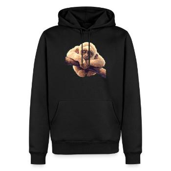 Gibbons Gibbon - Männer Premium Bio Hoodie - Schwarz - Vorne - Nico (187cm)