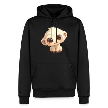Gibbons Gibbon - Männer Premium Bio Hoodie - Schwarz - Vorne - Nico (187cm)