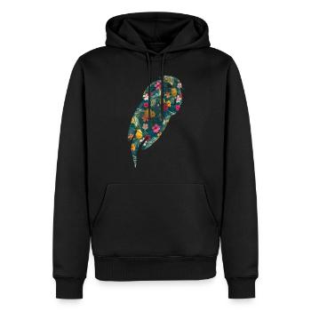 Loutre Fleurs tropicales Floral - Sweat à capuche Premium bio Homme - noir - Devant - Nico (187cm)