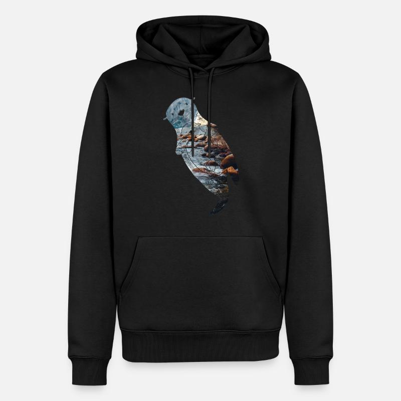 Rivière Otter - Sweat à capuche Premium bio Homme - noir