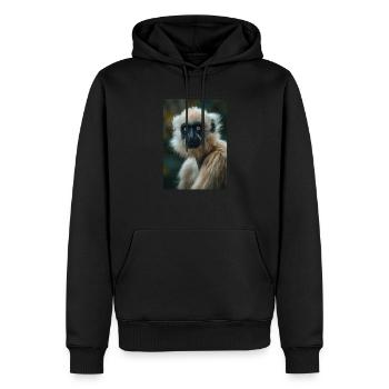 Gibbons Gibbon - Männer Premium Bio Hoodie - Schwarz - Vorne - Nico (187cm)