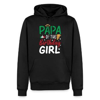 Papa de la fille d’anniversaire - Sweat à capuche Premium bio Homme - noir - Devant - Nico (187cm)