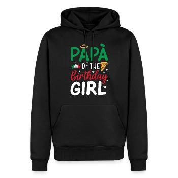 Papà De La Fille D’anniversaire - Sweat à capuche Premium bio Homme - noir - Devant - Nico (187cm)