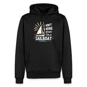 Je ne ronfle pas, je rêve dans un voilier qui navigue - Sweat à capuche Premium bio Homme - noir - Devant - Nico (187cm)