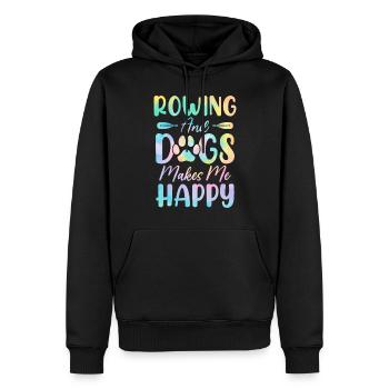 Ramer Et Les Chiens Me Rend Heureux Drôle Chien Tie Dye - Sweat à capuche Premium bio Homme - noir - Devant - Nico (187cm)