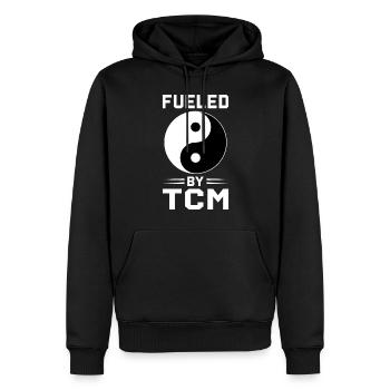 Chi Qi Ying Yang Médecine traditionnelle chinoise - Sweat à capuche Premium bio Homme - noir - Devant - Nico (187cm)