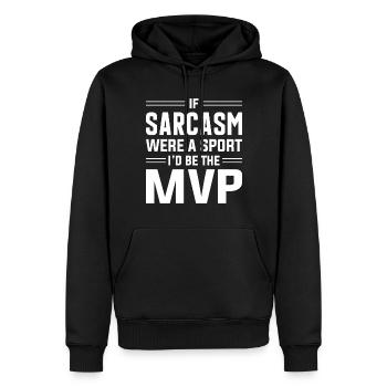 Sarkasmus Sarkastisch - Männer Premium Bio Hoodie - Schwarz - Vorne - Nico (187cm)