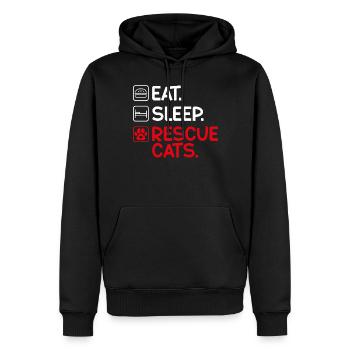 Cadeaux de sauvetage de chat - Sweat à capuche Premium bio Homme - noir - Devant - Nico (187cm)
