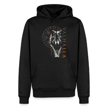 Valhalla Wolf Nordische Götter Wikinger Kompass - Männer Premium Bio Hoodie - Schwarz - Vorne - Nico (187cm)