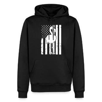 Flamant rose Drapeau américain Flamingo Lover Oiseau flamant rose - Sweat à capuche Premium bio Homme - noir - Devant - Nico (187cm)