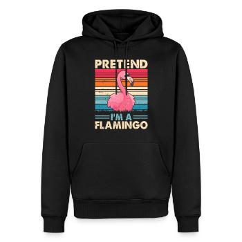 Funny Flamingo Pink Flamingo - Pretend i'm a Flami - Männer Premium Bio Hoodie - Schwarz - Vorne - Nico (187cm)