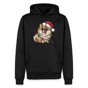 Pomeranian Christmas Lights Xmas Dogs Gifts - Männer Premium Bio Hoodie - Schwarz - Vorne - Nico (187cm)