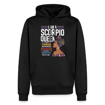 I Am A Scorpio Queen Strong Brave Smart Zodiac - Männer Premium Bio Hoodie - Schwarz - Vorne - Nico (187cm)