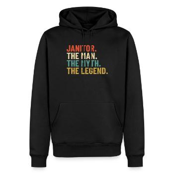 Hausmeister Der Mann Der Mythos Retro Schulaufseher - Männer Premium Bio Hoodie - Schwarz - Vorne - Nico (187cm)