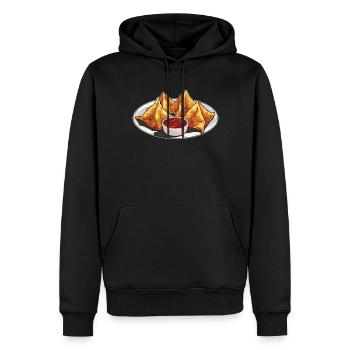 RF Chinese Food Crab Rangoon Meme Lustig - Männer Premium Bio Hoodie - Schwarz - Vorne - Nico (187cm)