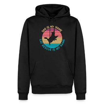Cadeaux de sauvetage de chat - Sweat à capuche Premium bio Homme - noir - Devant - Nico (187cm)