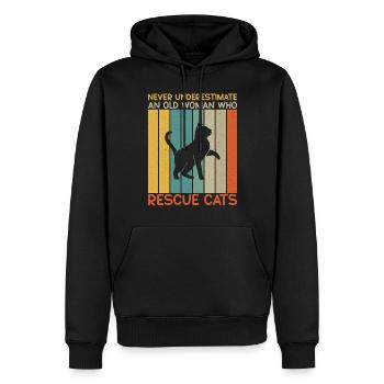 Cadeaux de sauvetage de chat - Sweat à capuche Premium bio Homme - noir - Devant - Nico (187cm)