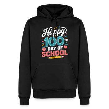 Happy 100th Day of School Colorful Costume Kids - Men’s Premium Organic Hoodie - black - Front - Nico (187cm)