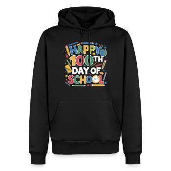 Happy 100th Day of School Colorful Classroom - Männer Premium Bio Hoodie - Schwarz - Vorne - Nico (187cm)