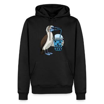 Blaufußtölpel Bubble Tea - Männer Premium Bio Hoodie - Schwarz - Vorne - Nico (187cm)