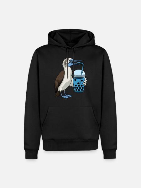 Blaufußtölpel Bubble Tea - Männer Premium Bio Hoodie - Schwarz