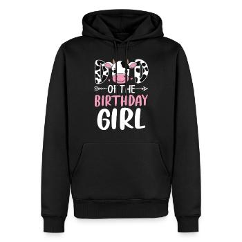 Papa de la fille d’anniversaire - Sweat à capuche Premium bio Homme - noir - Devant - Nico (187cm)