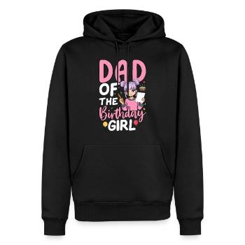 Papa de la fille d’anniversaire - Sweat à capuche Premium bio Homme - noir - Devant - Nico (187cm)