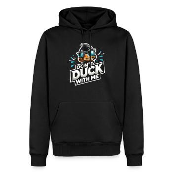 Cool duck, ne duck pas avec moi - Sweat à capuche Premium bio Homme - noir - Devant - Nico (187cm)