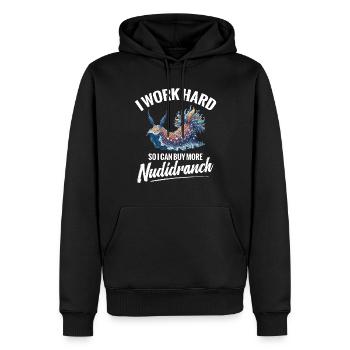 Ich Arbeite Hart, Damit Ich Mehr Nacktschnecken - Männer Premium Bio Hoodie - Schwarz - Vorne - Nico (187cm)