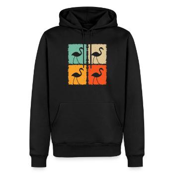 Oiseau flamant rose - Amateur de flamant rose - Sweat à capuche Premium bio Homme - noir - Devant - Nico (187cm)