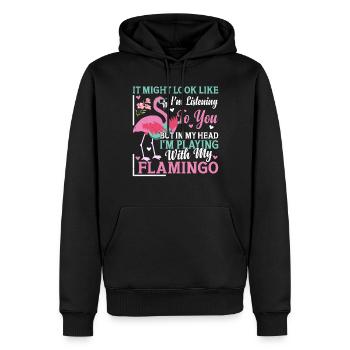 Flamingo - But in my head I'm playing with my flam - Men’s Premium Organic Hoodie - black - Front - Nico (187cm)