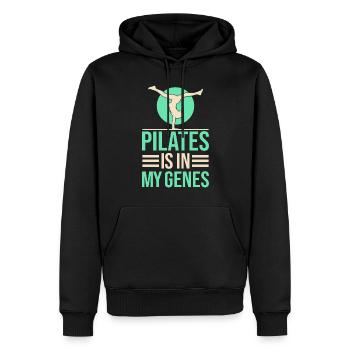 Le yoga Pilates est dans mes gènes Funny Yoga - Sweat à capuche Premium bio Homme - noir - Devant - Nico (187cm)
