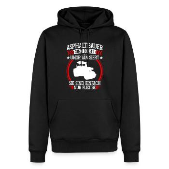 Le constructeur d’asphalte n’est pas désorganisé Construction de routes - Sweat à capuche Premium bio Homme - noir - Devant - Nico (187cm)