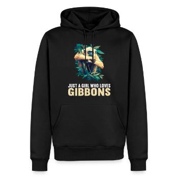 Gibbons Gibbon - Männer Premium Bio Hoodie - Schwarz - Vorne - Nico (187cm)