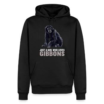 Gibbons Gibbon - Männer Premium Bio Hoodie - Schwarz - Vorne - Nico (187cm)