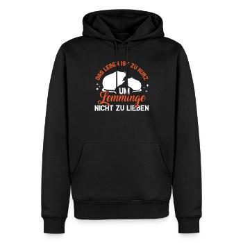 Lemming N’aime pas le Lemming de campagnol - Sweat à capuche Premium bio Homme - noir - Devant - Nico (187cm)